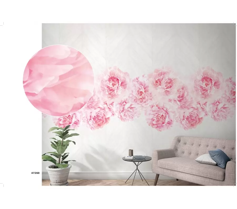 Kosciuszko Recommendation Evolve Tapet Marburg decorativ, tip panel, roz, gri, flori, living, dormitor,  Profi Smart Art Easy, 47260
