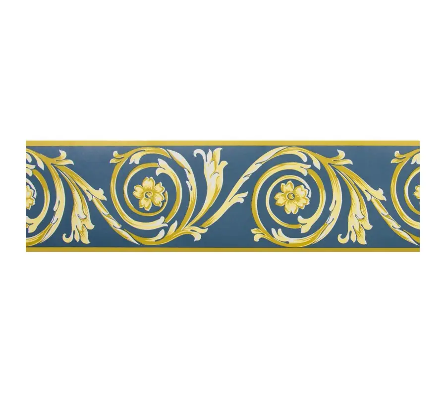 Bordura decorativa, autoadeziva, albastru, auriu, DM-Fix, DM-B1009