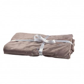 Cuvertura de pat, catifea, sidefat, roz pudra, 150cm x 200cm