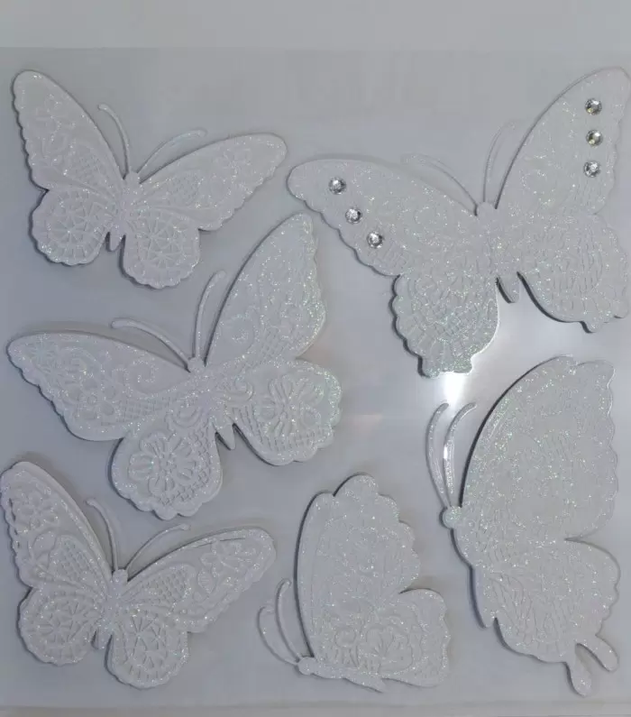 Sticker fluturi albi,dantelati 10068